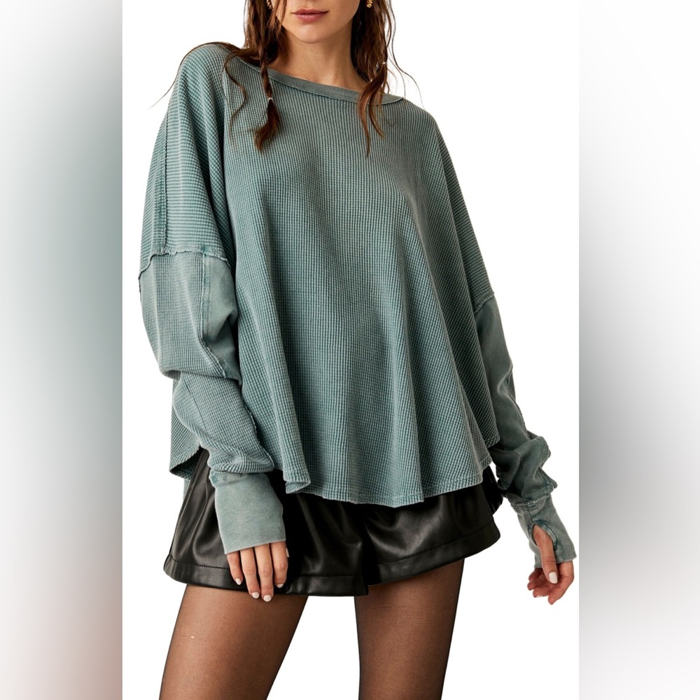 EUC We the Free by FP Microphone Drop Waffle Knit Top